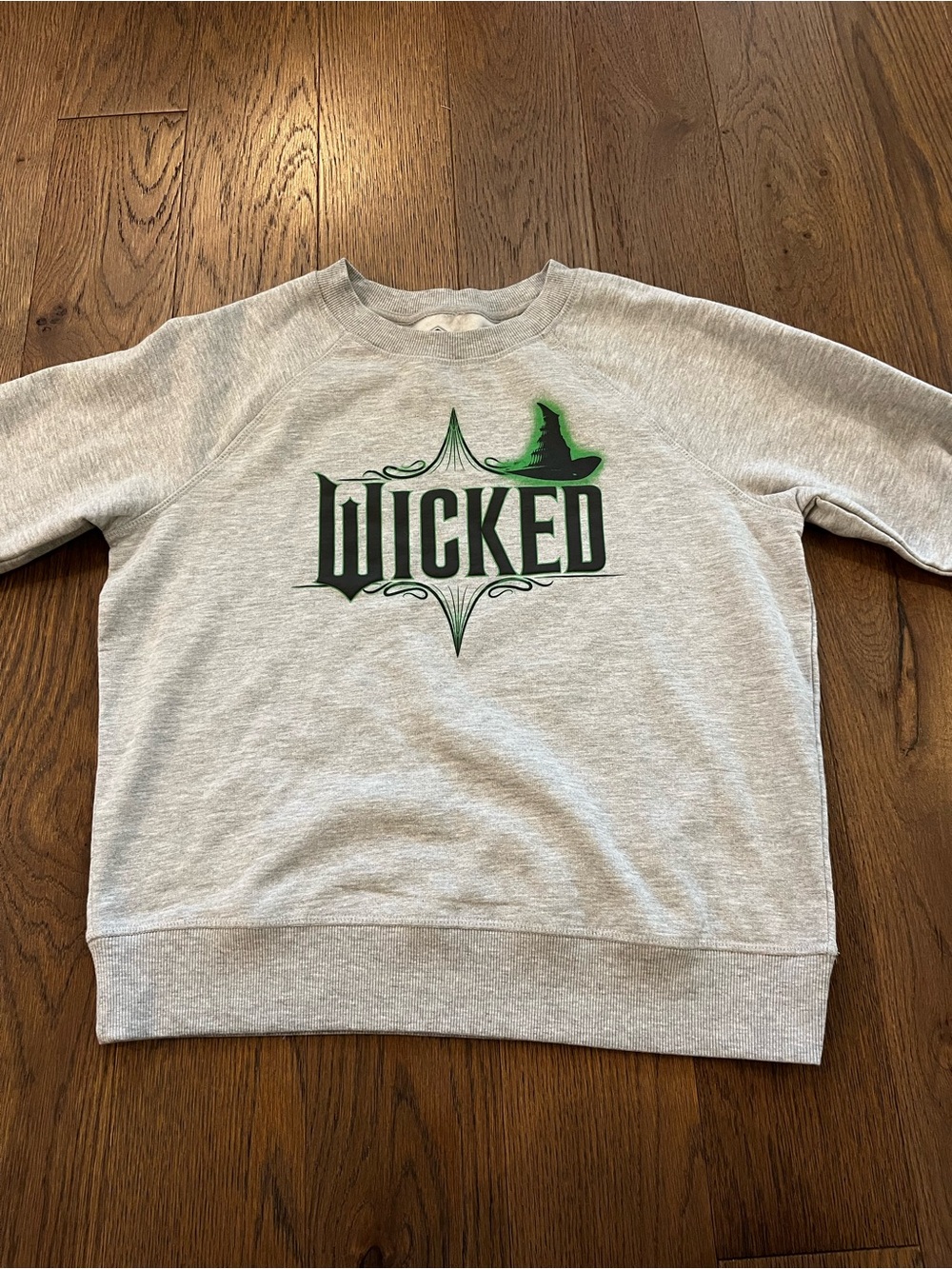 Grey 'Wicked' Graphic Crewneck Sweatshirt - Green Accent